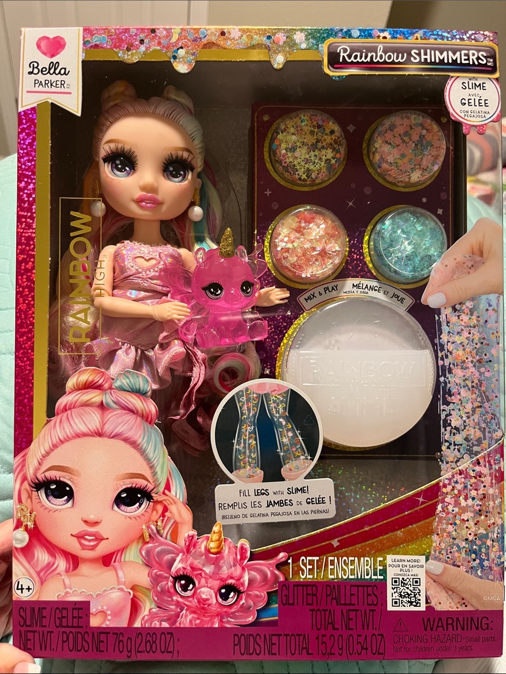 Rainbow High Shimmers Doll with Pink Unicorn Slime Playset - Pink